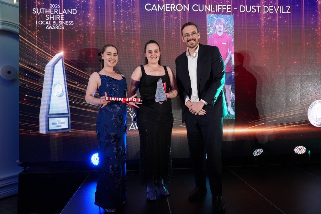 On stage accepting the 2026 Youth Award