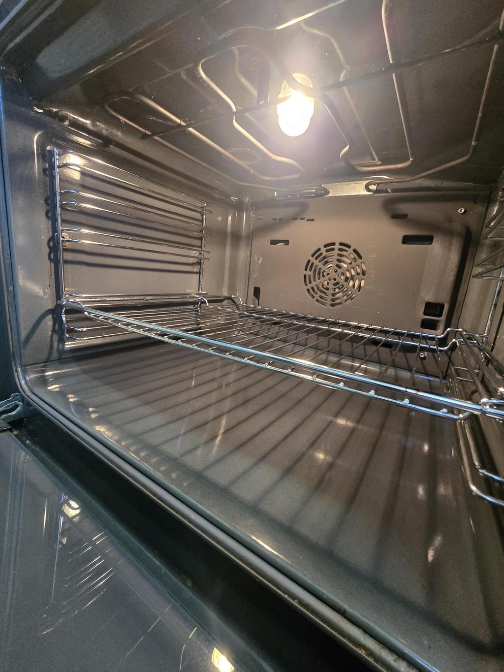 Gleaming oven, inside and out